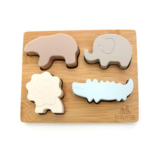 Afbeelding in Gallery-weergave laden, Soft & Hard | Animal PUZZLE Bamboo & Silicone | Pastel