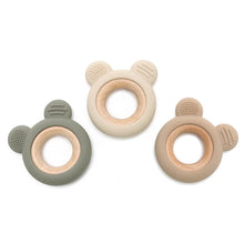 Afbeelding in Gallery-weergave laden, Soft Bear Wood &amp; Silicone Teether | KHAKI
